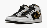 Jordan 1 Mid White Gold Black (GS) 554725 190 Size 5.5 Brand New