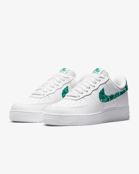 Nike Air Force 1 Low '07 Essential Green Paisley DH4406 102 Size 6-10 (W) Brand New
