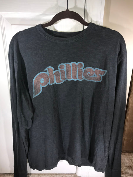 47 Brand Vintage Phillies Logo Black T-Shirt L