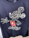Disney Disneyland Mickey Mouse Words Vintage Hanes T-Shirt Size XL