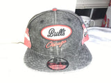 New Era Vintage Chicago Bulls Logo 9 Fifty Denmim Snapback NBA Red Hat Adjustable