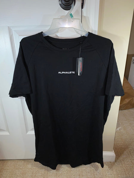 Alphalete Printed Short Sleeve Performance Fit Athletics Black T-Shirt Size L
