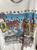 Salem Sports Vintage Charlotte Hornets Cartoon Comic 90s T-Shirt Size L