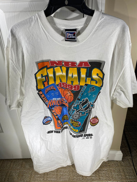 Pro Player NBA Finals Knicks vs Spurs 1999 Finals Vintage T-Shirt Size L