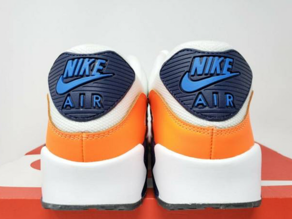 Nike Air Max 90 White/Blue Orange AJ1285 104 Size 9.5, 10, 11.5