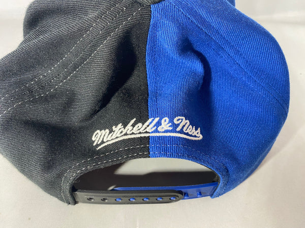 Mitchell & Ness New York Knicks Split Logo NBA Black Blue RARE Hat Adjustable Used