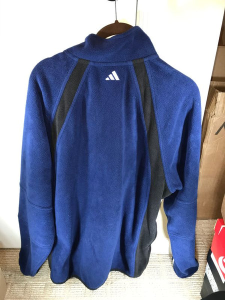 Adidas Vintage Blue Striped Zip Up Sweatshirt Hoodie M
