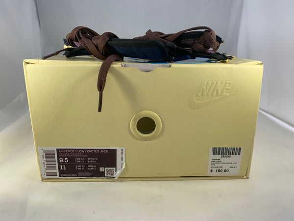 Nike Air Force 1 Travis Scott Cactus Jack "Patchwork" 2019 Size 9.5 CN2405 900 Original Box Extra laces + tongues
