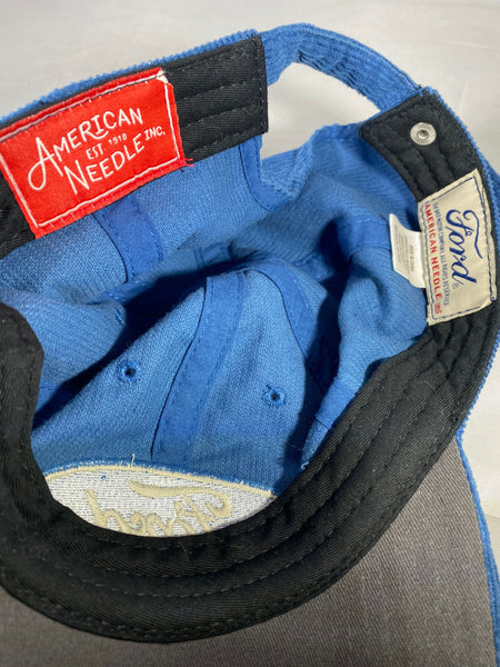 American Needle Ford Logo Baseball Blue Stripes Hat Adjustable