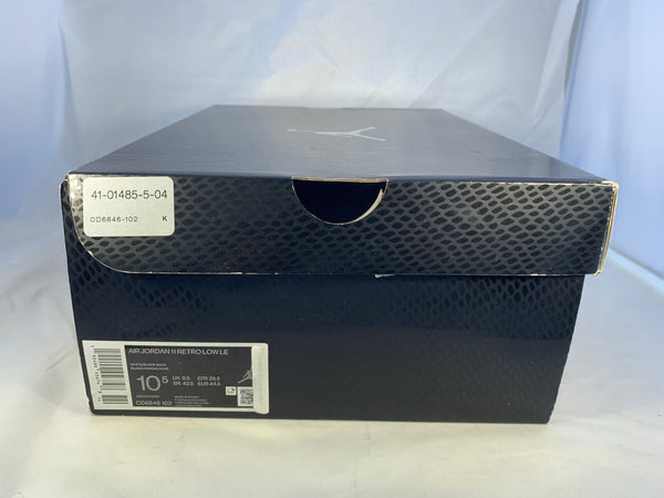 Jordan 11 Low Navy Snakeskin 2019 Size 10.5 CD6846 Original Box