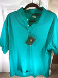 Club Room Plain Collar Green Short Sleeve T-Shirt 2XL