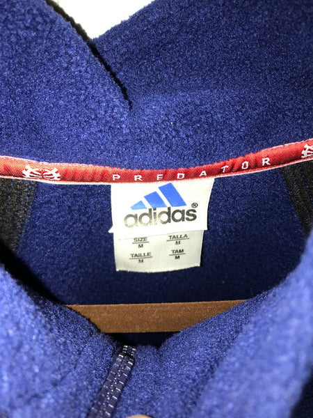 Adidas Vintage Blue Striped Zip Up Sweatshirt Hoodie M